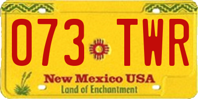 NM license plate 073TWR