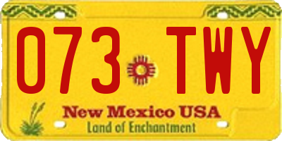 NM license plate 073TWY