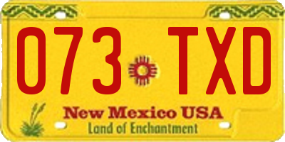NM license plate 073TXD