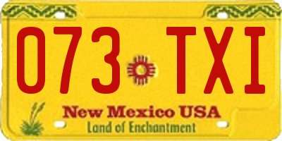 NM license plate 073TXI
