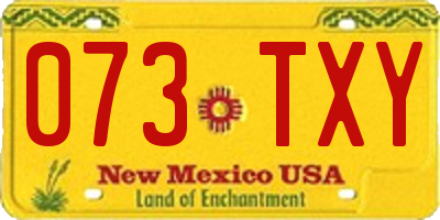 NM license plate 073TXY