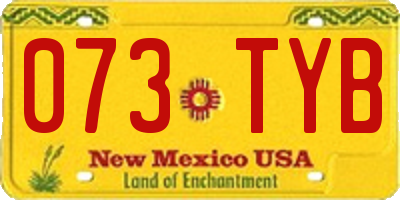 NM license plate 073TYB