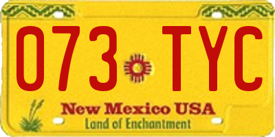 NM license plate 073TYC