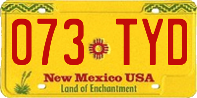 NM license plate 073TYD