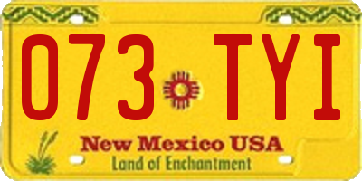 NM license plate 073TYI