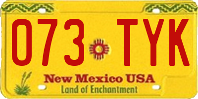 NM license plate 073TYK
