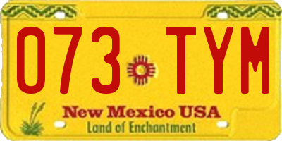NM license plate 073TYM
