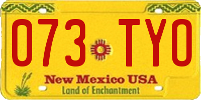 NM license plate 073TYO