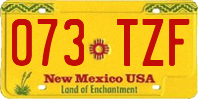 NM license plate 073TZF