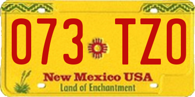 NM license plate 073TZO