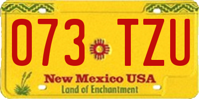 NM license plate 073TZU