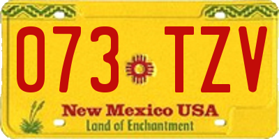 NM license plate 073TZV