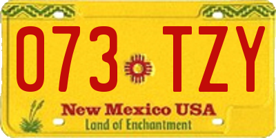 NM license plate 073TZY