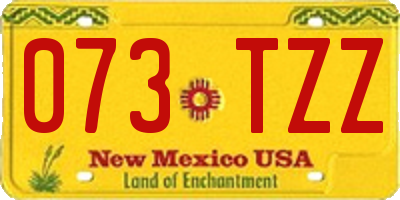 NM license plate 073TZZ