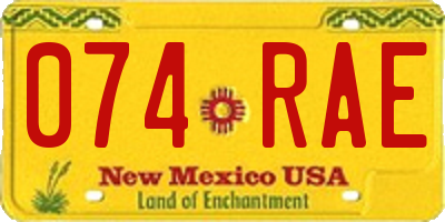 NM license plate 074RAE