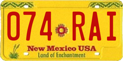 NM license plate 074RAI