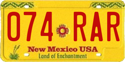 NM license plate 074RAR
