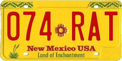 NM license plate 074RAT