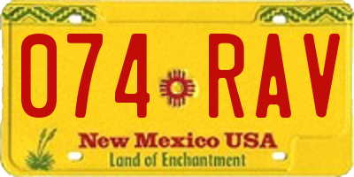 NM license plate 074RAV