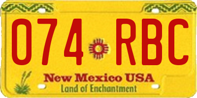NM license plate 074RBC