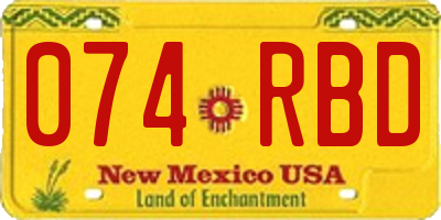 NM license plate 074RBD