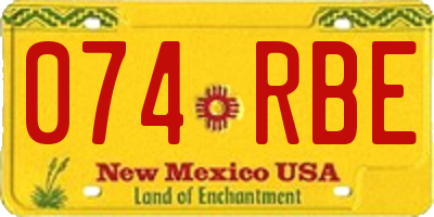 NM license plate 074RBE