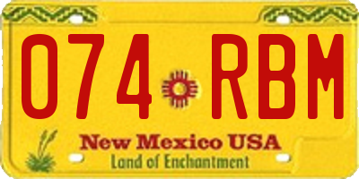 NM license plate 074RBM