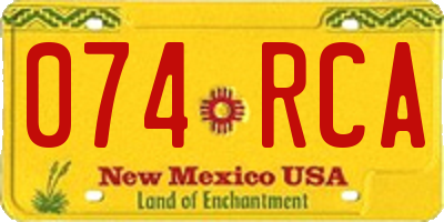 NM license plate 074RCA