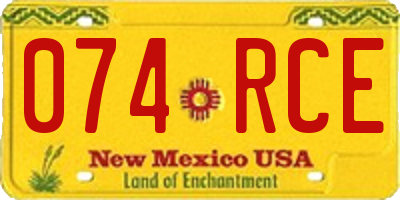 NM license plate 074RCE