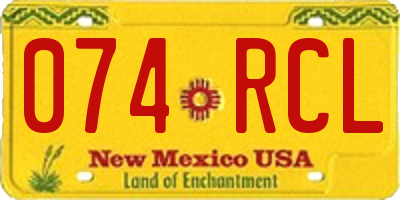 NM license plate 074RCL