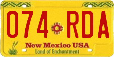 NM license plate 074RDA
