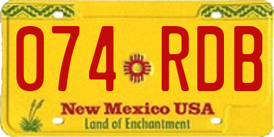 NM license plate 074RDB