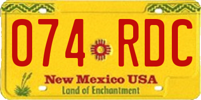 NM license plate 074RDC