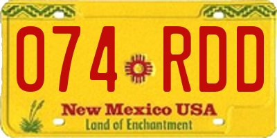 NM license plate 074RDD