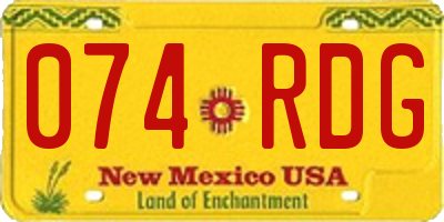 NM license plate 074RDG