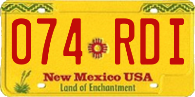 NM license plate 074RDI