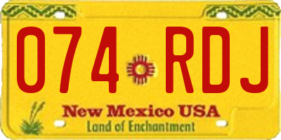 NM license plate 074RDJ