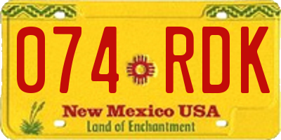 NM license plate 074RDK