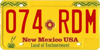 NM license plate 074RDM