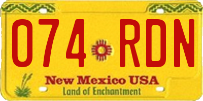 NM license plate 074RDN