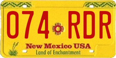 NM license plate 074RDR