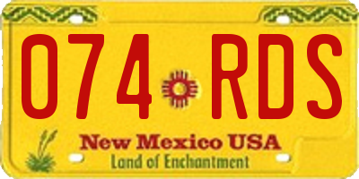 NM license plate 074RDS