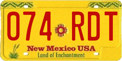 NM license plate 074RDT