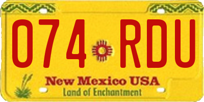 NM license plate 074RDU