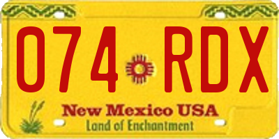 NM license plate 074RDX