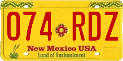NM license plate 074RDZ