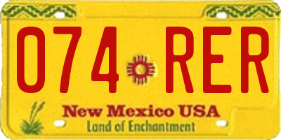 NM license plate 074RER