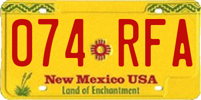 NM license plate 074RFA