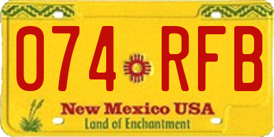 NM license plate 074RFB