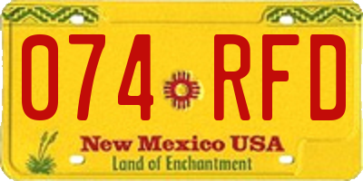 NM license plate 074RFD